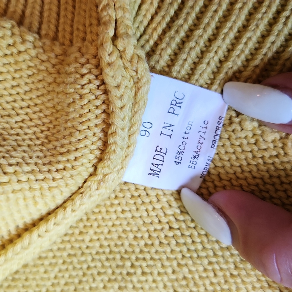 Girls' Yellow Floral Embroidered Knit Cardigan - Picture 5 of 8